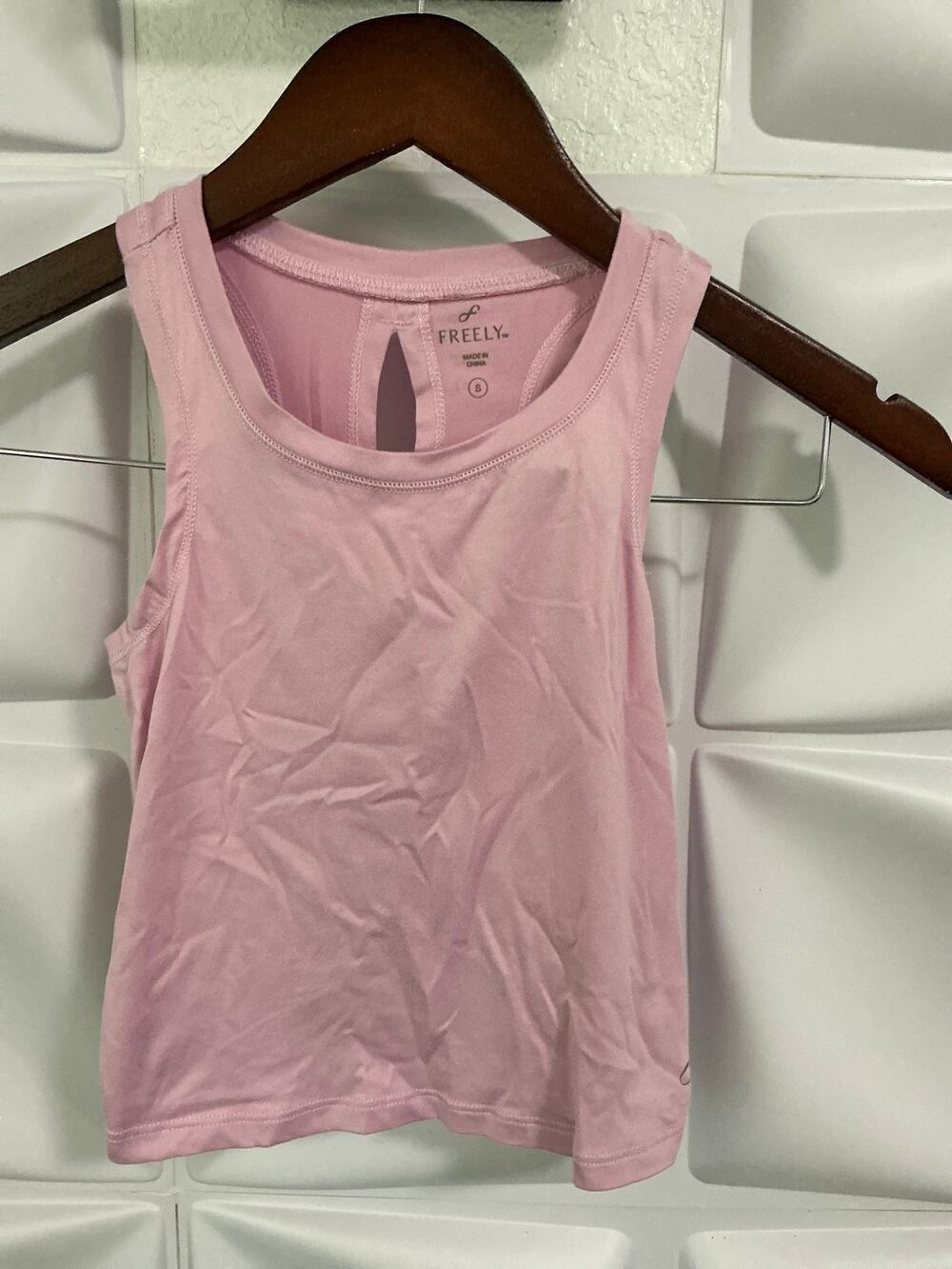 Freely Pink Keyhole Tie Knot Sleeveless Tank Top Women's Size Small